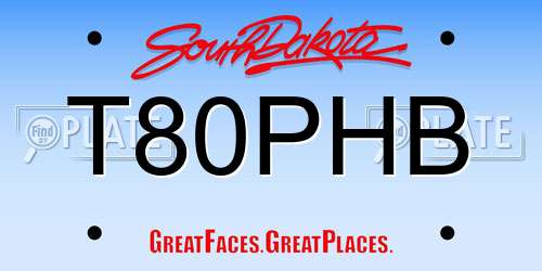 T80PHB South Dakota License Plate