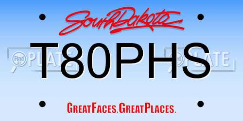 T80PHS South Dakota License Plate