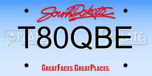 T80QBE South Dakota License Plate