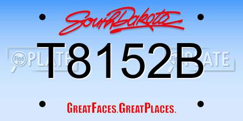 T8152B South Dakota License Plate