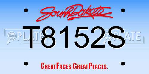 T8152S South Dakota License Plate