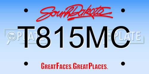 T815MC South Dakota License Plate