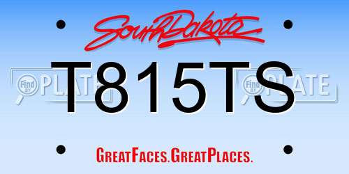 T815TS South Dakota License Plate