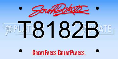 T8182B South Dakota License Plate
