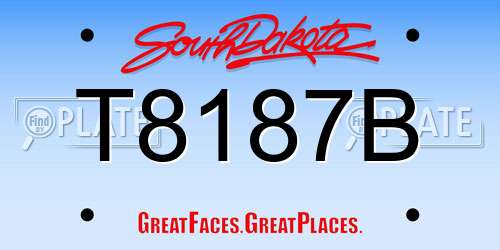 T8187B South Dakota License Plate