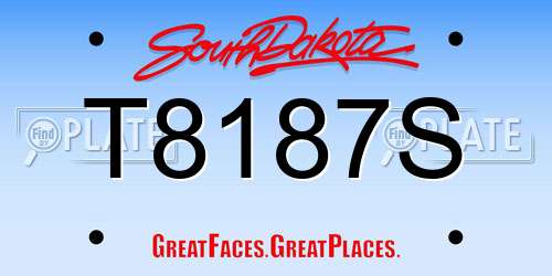 T8187S South Dakota License Plate