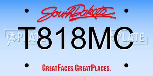 T818MC South Dakota License Plate