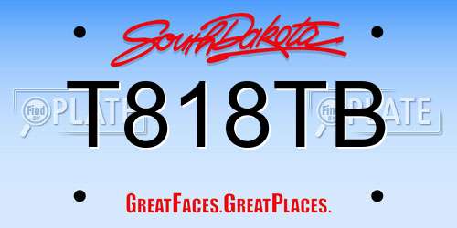 T818TB South Dakota License Plate