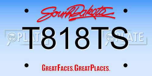T818TS South Dakota License Plate