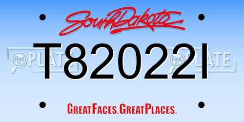 T82022I South Dakota License Plate