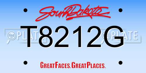 T8212G South Dakota License Plate