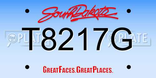 T8217G South Dakota License Plate