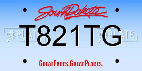 T821TG South Dakota License Plate