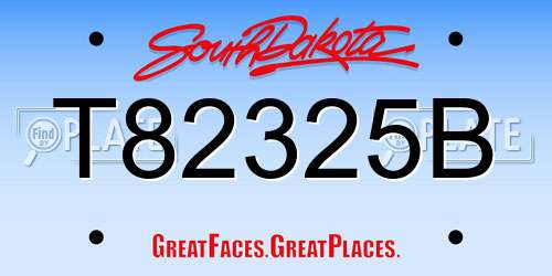T82325B South Dakota License Plate