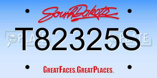 T82325S South Dakota License Plate