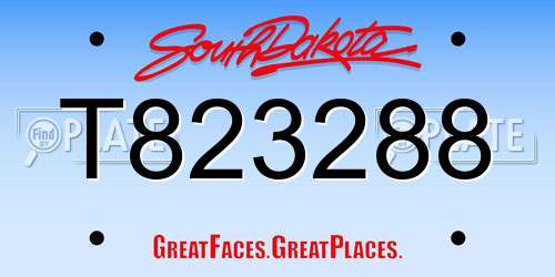 T823288 South Dakota License Plate