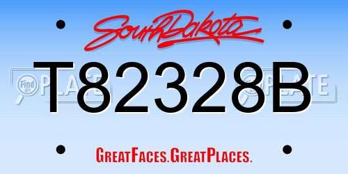 T82328B South Dakota License Plate