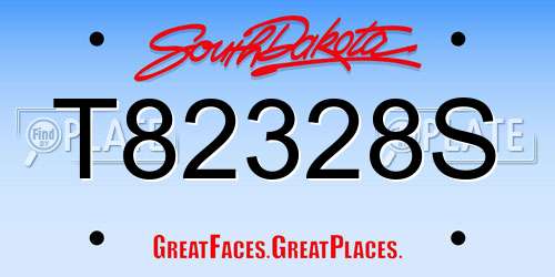 T82328S South Dakota License Plate