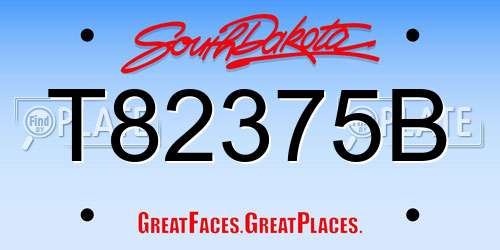 T82375B South Dakota License Plate