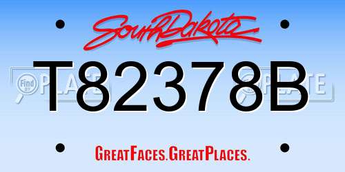 T82378B South Dakota License Plate