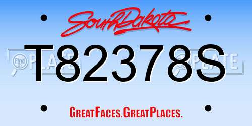 T82378S South Dakota License Plate