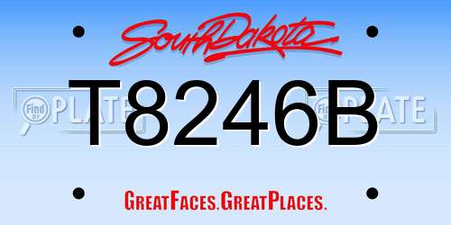 T8246B South Dakota License Plate