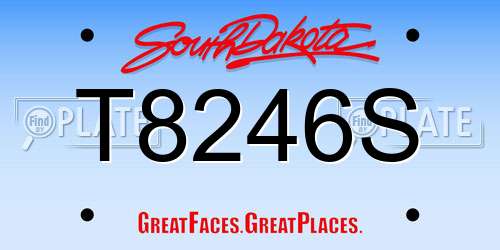 T8246S South Dakota License Plate