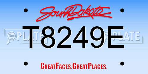 T8249E South Dakota License Plate