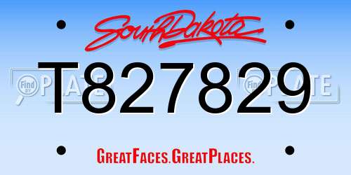 T827829 South Dakota License Plate