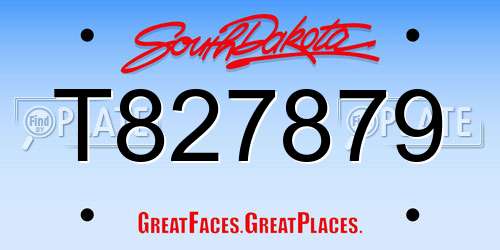 T827879 South Dakota License Plate