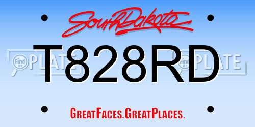 T828RD South Dakota License Plate
