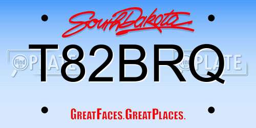 T82BRQ South Dakota License Plate