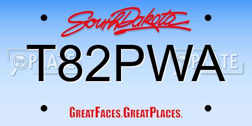 T82PWA South Dakota License Plate