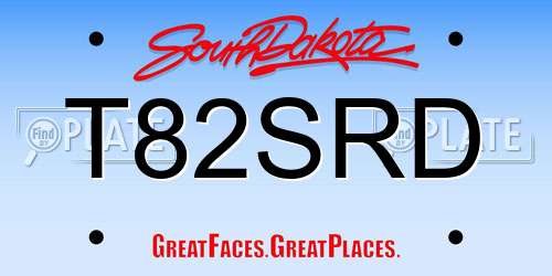 T82SRD South Dakota License Plate