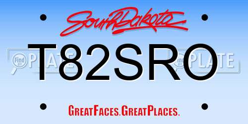 T82SRO South Dakota License Plate