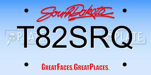 T82SRQ South Dakota License Plate