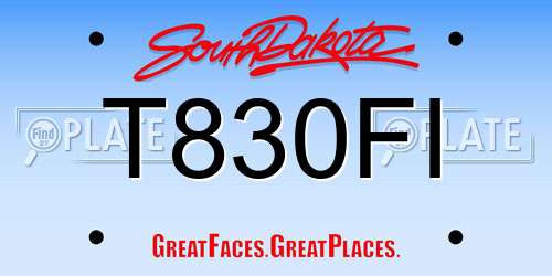 T830FI South Dakota License Plate