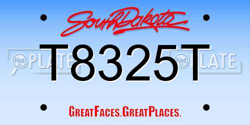 T8325T South Dakota License Plate