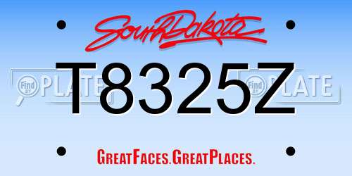 T8325Z South Dakota License Plate