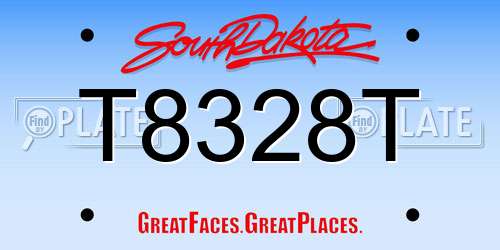T8328T South Dakota License Plate
