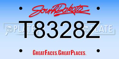 T8328Z South Dakota License Plate