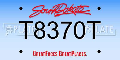 T8370T South Dakota License Plate