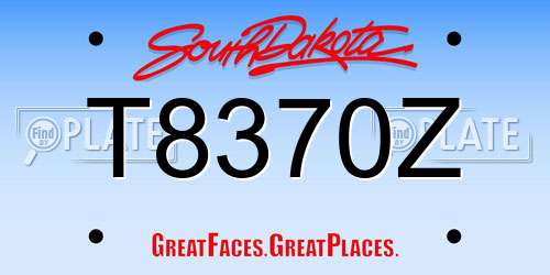 T8370Z South Dakota License Plate