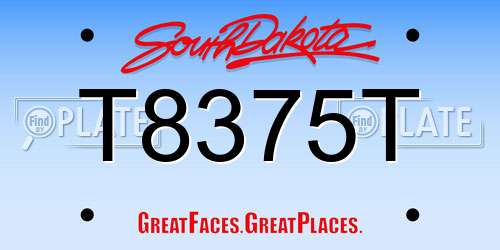 T8375T South Dakota License Plate
