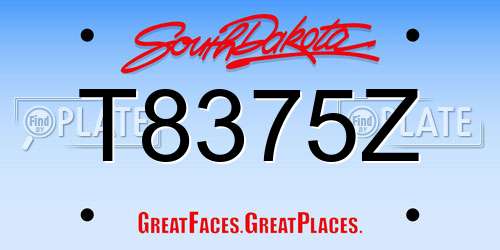 T8375Z South Dakota License Plate