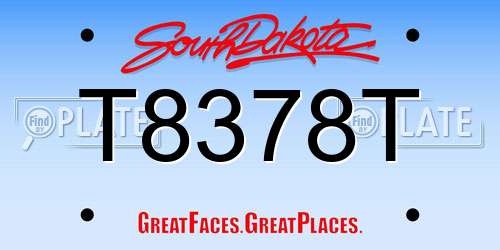 T8378T South Dakota License Plate
