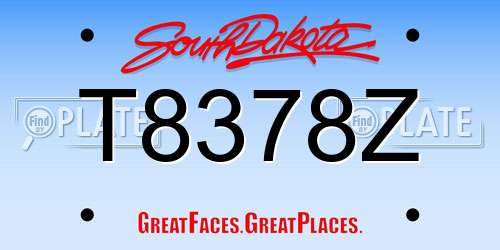 T8378Z South Dakota License Plate
