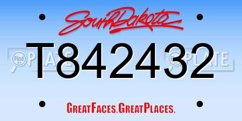 T842432 South Dakota License Plate