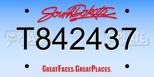 T842437 South Dakota License Plate