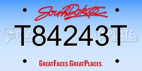 T84243T South Dakota License Plate